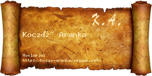 Koczó Aranka névjegykártya