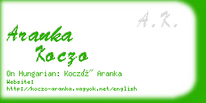 aranka koczo business card